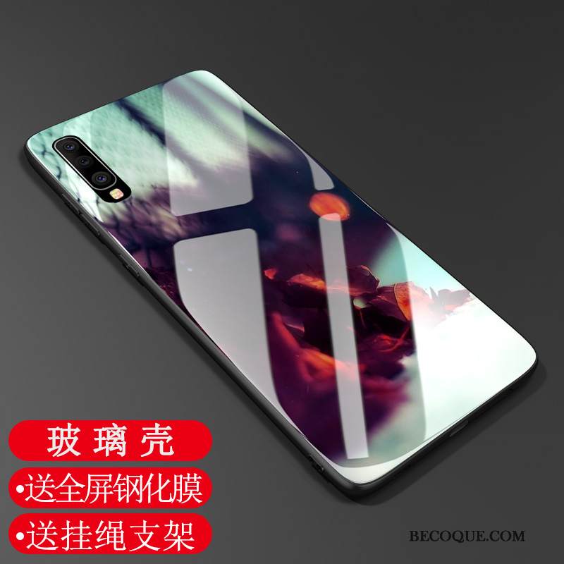 Kuori Samsung Galaxy A70 Silikoni Kalvo Karkaisu, Kotelo Samsung Galaxy A70 Pehmeä Neste Muokata Trendi