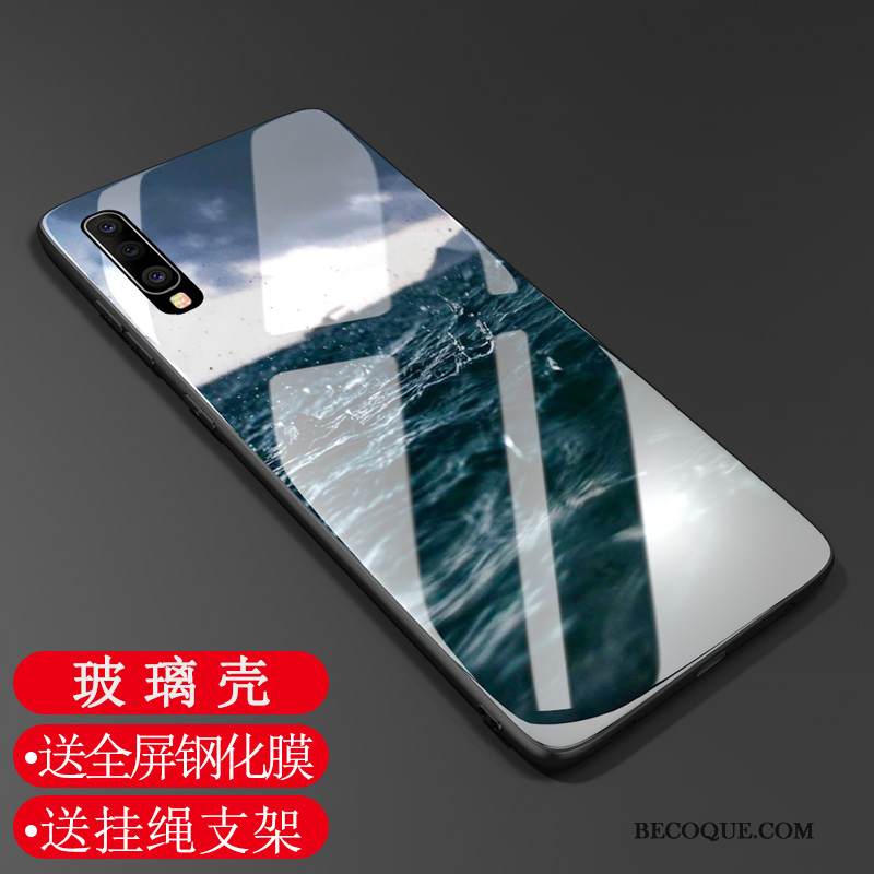 Kuori Samsung Galaxy A70 Silikoni Kalvo Karkaisu, Kotelo Samsung Galaxy A70 Pehmeä Neste Muokata Trendi