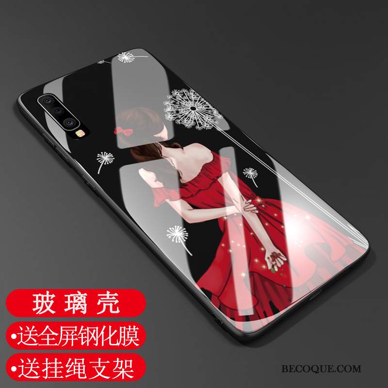 Kuori Samsung Galaxy A70 Silikoni Kalvo Karkaisu, Kotelo Samsung Galaxy A70 Pehmeä Neste Muokata Trendi