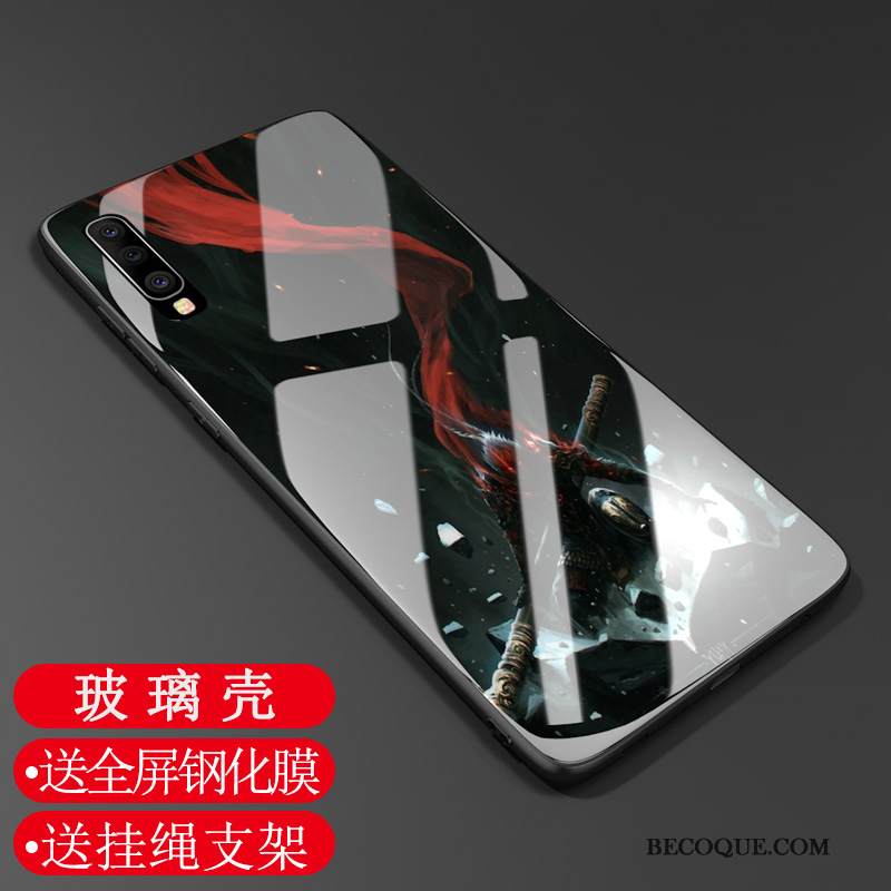 Kuori Samsung Galaxy A70 Silikoni Kalvo Karkaisu, Kotelo Samsung Galaxy A70 Pehmeä Neste Muokata Trendi