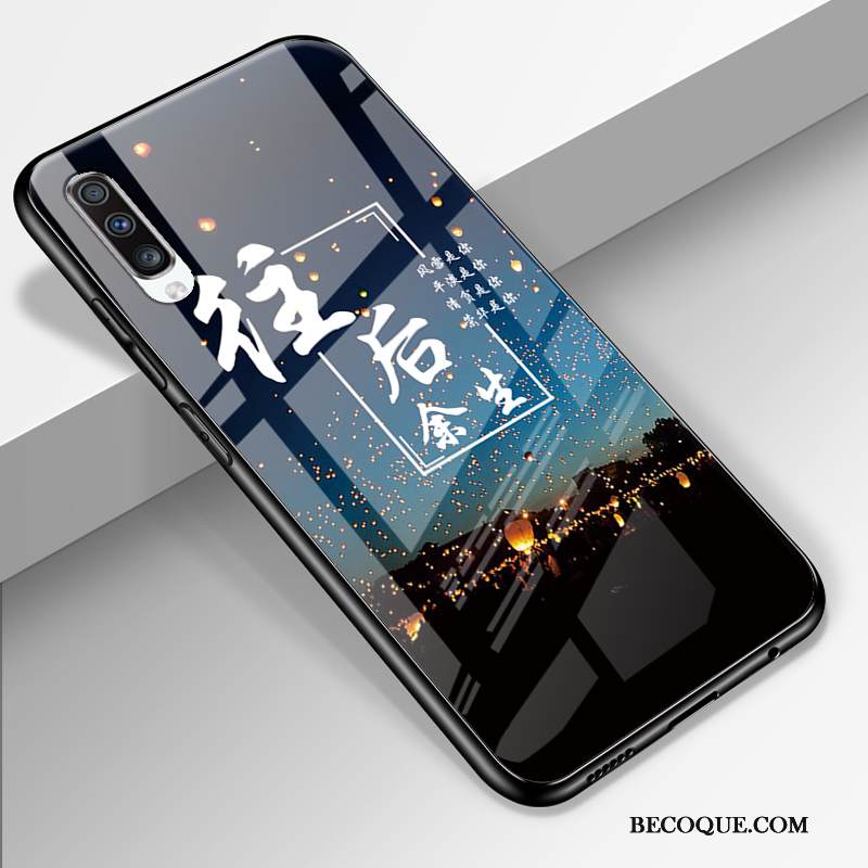 Kuori Samsung Galaxy A70 Silikoni Kova Net Red, Kotelo Samsung Galaxy A70 Laukut Lasi Tide-brändi