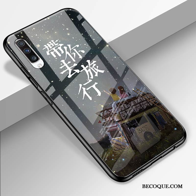 Kuori Samsung Galaxy A70 Silikoni Kova Net Red, Kotelo Samsung Galaxy A70 Laukut Lasi Tide-brändi