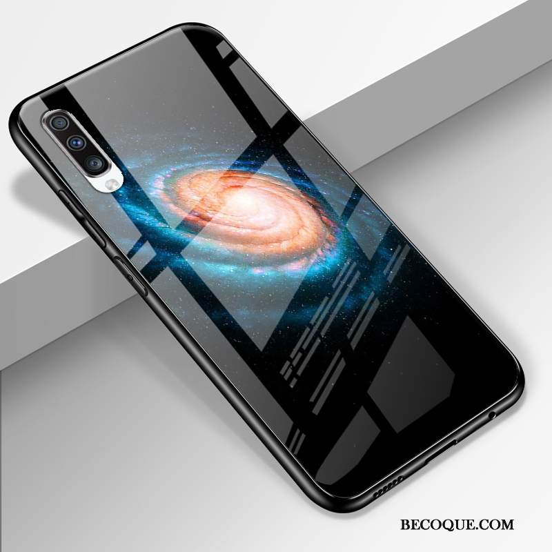 Kuori Samsung Galaxy A70 Silikoni Kova Net Red, Kotelo Samsung Galaxy A70 Laukut Lasi Tide-brändi