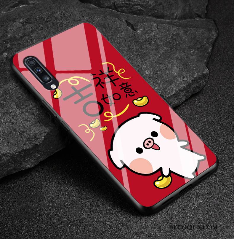 Kuori Samsung Galaxy A70 Silikoni Murtumaton Punainen, Kotelo Samsung Galaxy A70 Laukut Puhelimen Kuoret Lasi