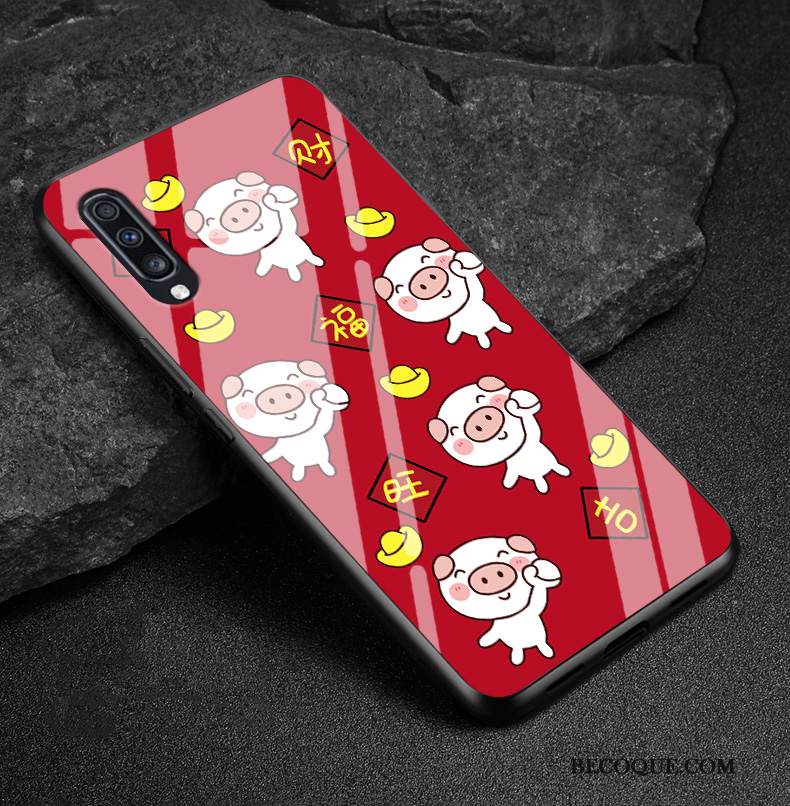 Kuori Samsung Galaxy A70 Silikoni Murtumaton Punainen, Kotelo Samsung Galaxy A70 Laukut Puhelimen Kuoret Lasi