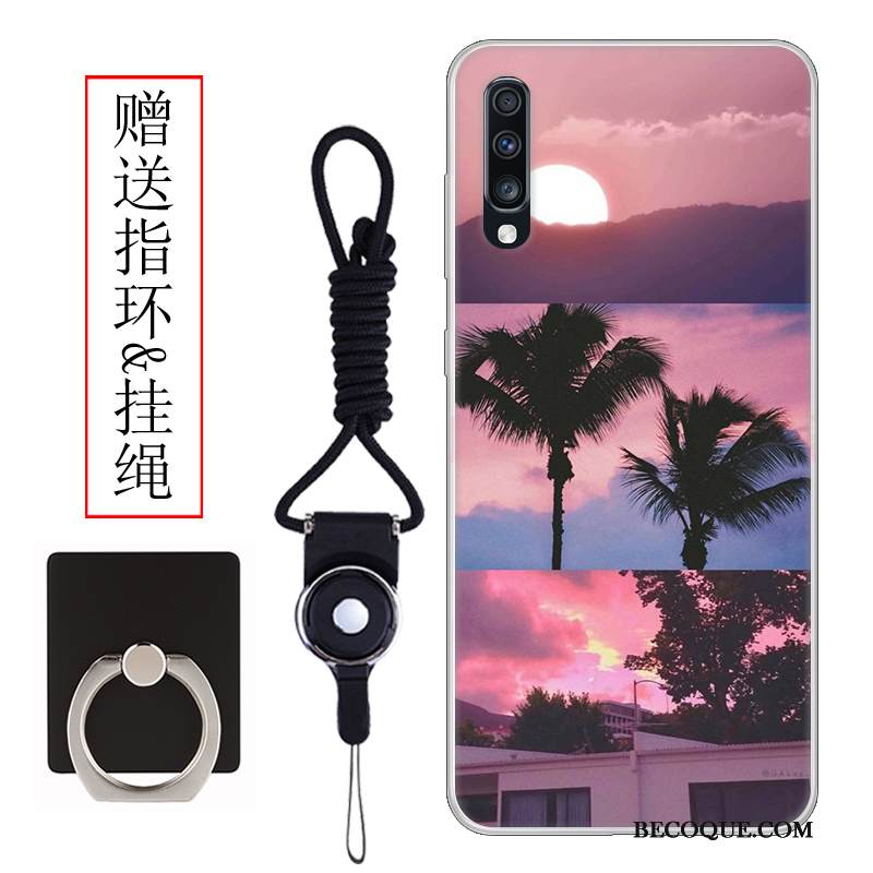 Kuori Samsung Galaxy A70 Silikoni Murtumaton Vaalean, Kotelo Samsung Galaxy A70 Luova Vihreä Tuuli