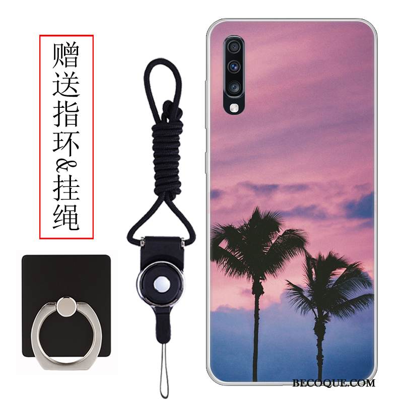 Kuori Samsung Galaxy A70 Silikoni Murtumaton Vaalean, Kotelo Samsung Galaxy A70 Luova Vihreä Tuuli