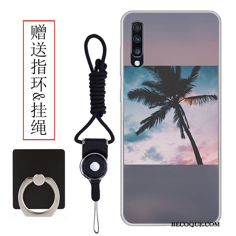 Kuori Samsung Galaxy A70 Silikoni Murtumaton Vaalean, Kotelo Samsung Galaxy A70 Luova Vihreä Tuuli