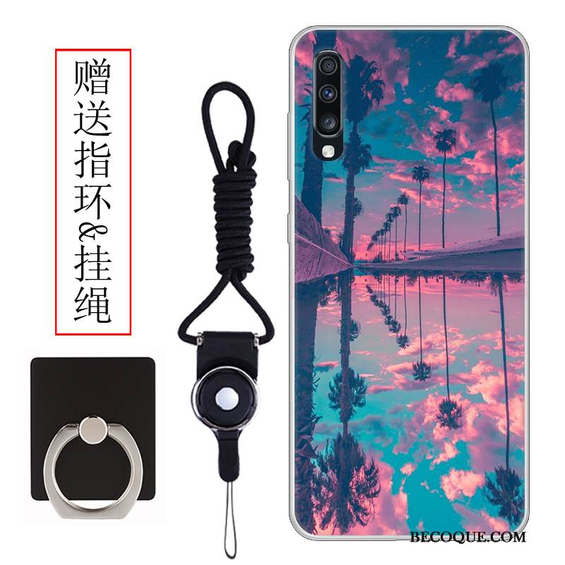 Kuori Samsung Galaxy A70 Silikoni Murtumaton Vaalean, Kotelo Samsung Galaxy A70 Luova Vihreä Tuuli