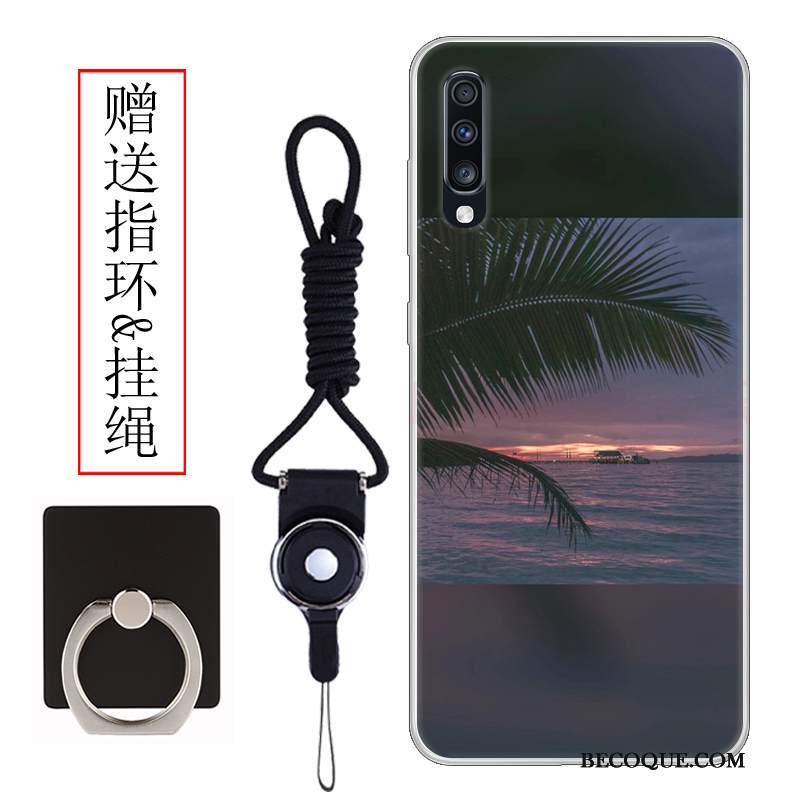 Kuori Samsung Galaxy A70 Silikoni Murtumaton Vaalean, Kotelo Samsung Galaxy A70 Luova Vihreä Tuuli