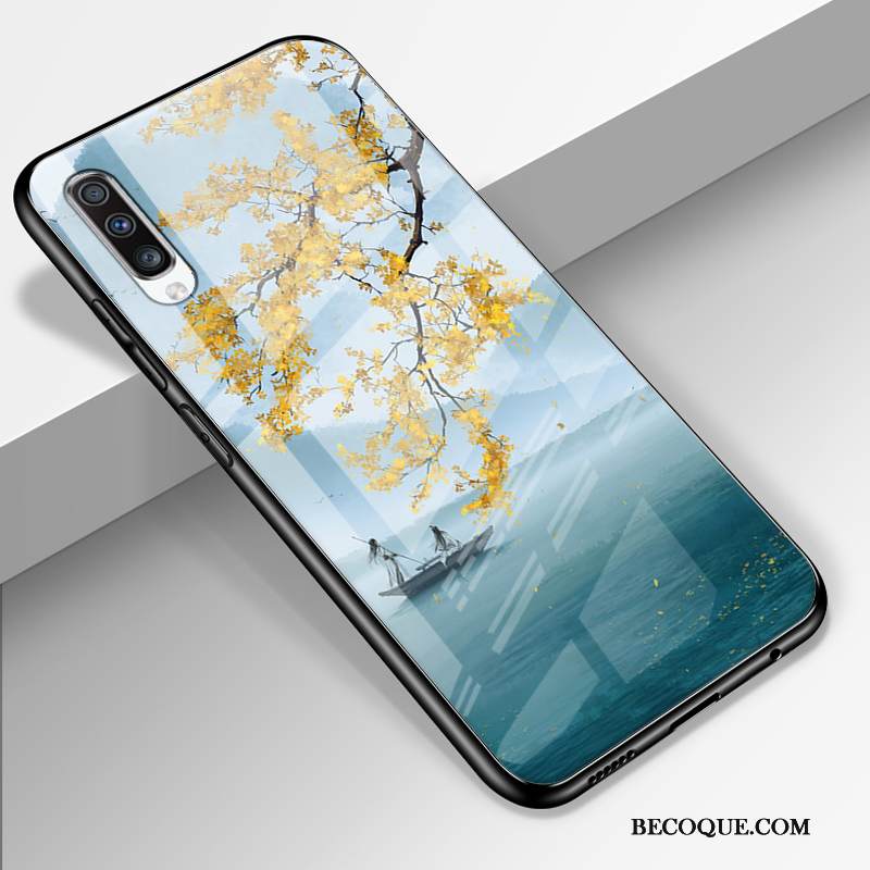 Kuori Samsung Galaxy A70 Silikoni Tummansininen Puhelimen Kuoret, Kotelo Samsung Galaxy A70 Murtumaton Tähtitaivas