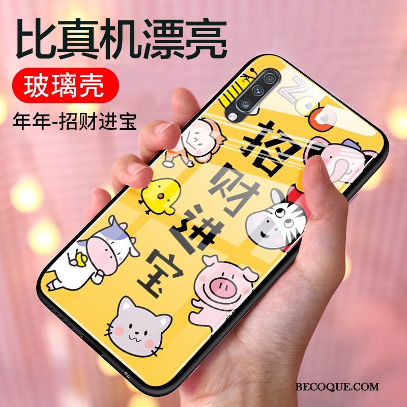 Kuori Samsung Galaxy A70 Suojaus Valkoinen Murtumaton, Kotelo Samsung Galaxy A70 Laukut Puhelimen Kuoret Lasi