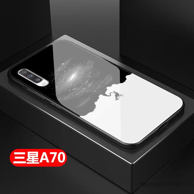 Kuori Samsung Galaxy A70 Tila Yksinkertainen Lasi, Kotelo Samsung Galaxy A70 Pehmeä Neste Puhelimen Kuoret Karkaisu