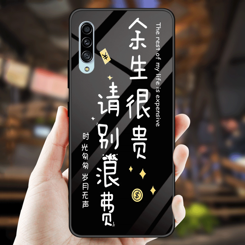 Kuori Samsung Galaxy A70s Laukut Karkaisu Lasi, Kotelo Samsung Galaxy A70s Pehmeä Neste Puhelimen Kuoret Pesty Suede