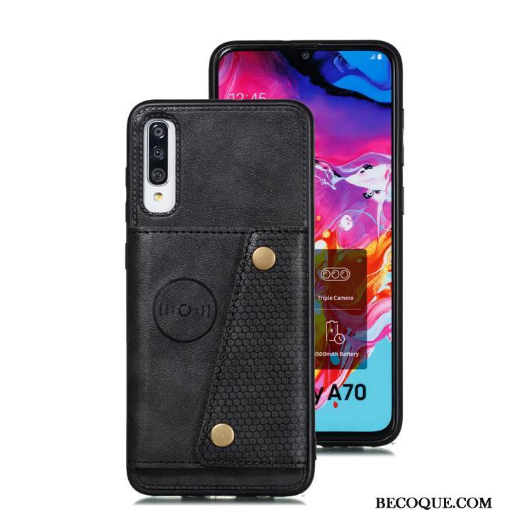 Kuori Samsung Galaxy A70s Nahka Puhelimen Kuoret Kortti, Kotelo Samsung Galaxy A70s Pehmeä Neste Sininen