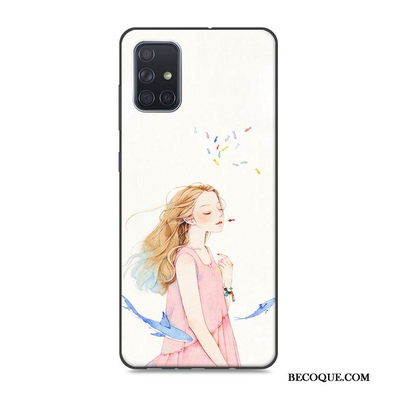 Kuori Samsung Galaxy A71 Keltainen Ripustettavat Koristeet, Kotelo Samsung Galaxy A71 Puhelimen Kuoret Persoonallisuus