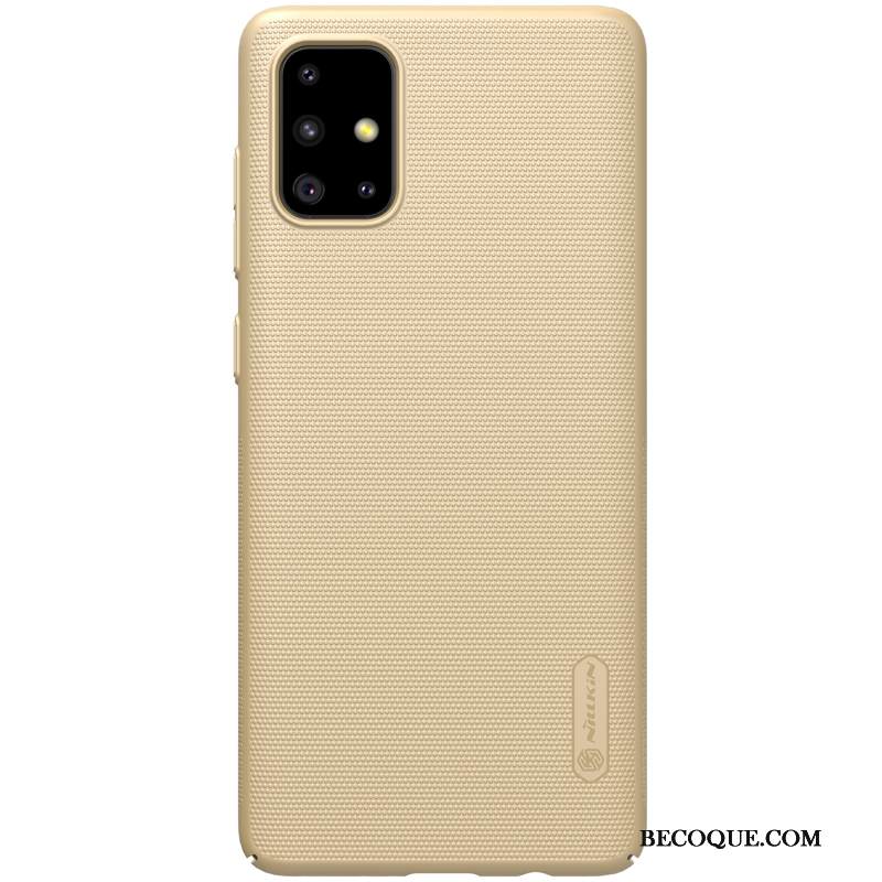 Kuori Samsung Galaxy A71 Laukut Puhelimen Kuoret Murtumaton, Kotelo Samsung Galaxy A71 Tuki Pesty Suede Kulta