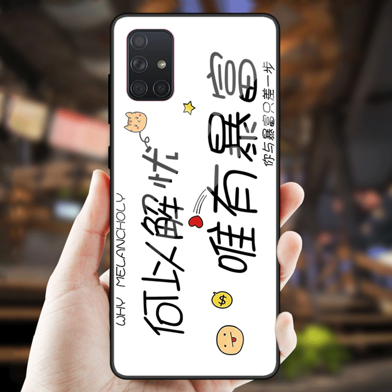 Kuori Samsung Galaxy A71 Luova Lasi Net Red, Kotelo Samsung Galaxy A71 Laukut Karkaisu Peili