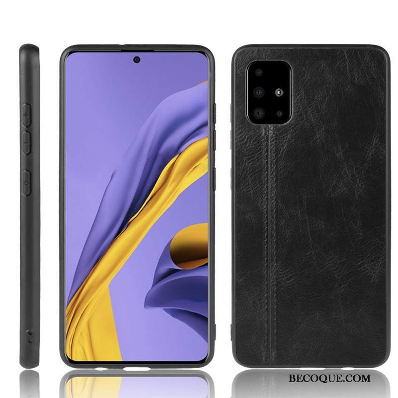 Kuori Samsung Galaxy A71 Nahka Kukkakuvio Keltainen, Kotelo Samsung Galaxy A71 Suojaus Kova Puhelimen Kuoret