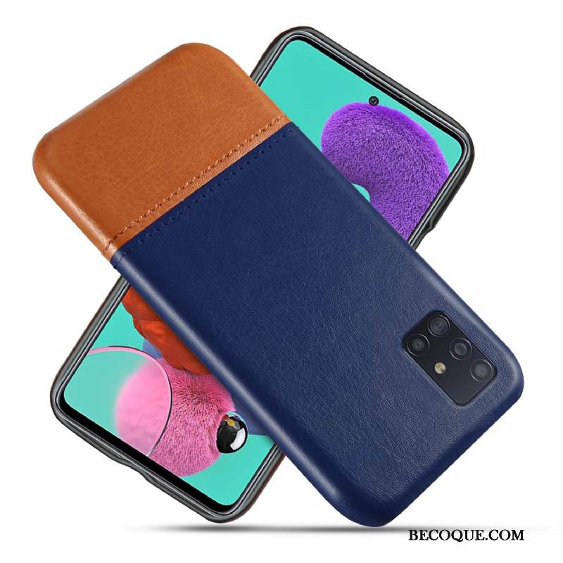 Kuori Samsung Galaxy A71 Nahka Ultra Liiketoiminta, Kotelo Samsung Galaxy A71 Suojaus Puhelimen Kuoret Musta