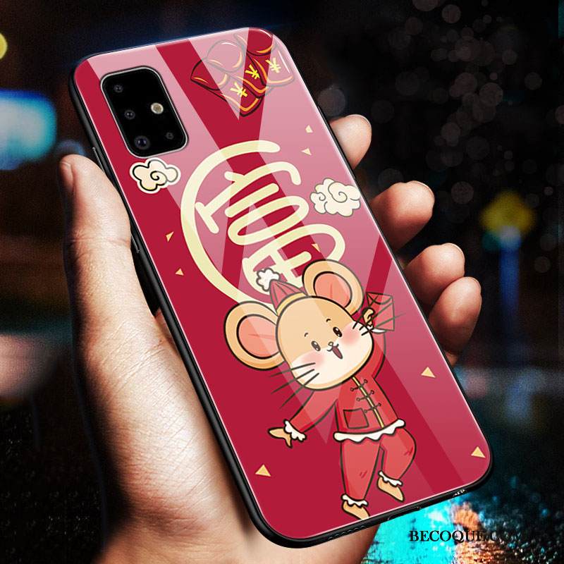 Kuori Samsung Galaxy A71 Silikoni Rotta Murtumaton, Kotelo Samsung Galaxy A71 Laukut Punainen Kova