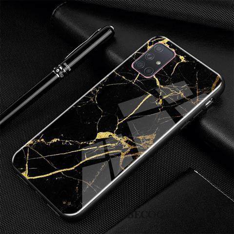 Kuori Samsung Galaxy A71 Suojaus Sininen Persoonallisuus, Kotelo Samsung Galaxy A71 Sarjakuva Trendi Lasi