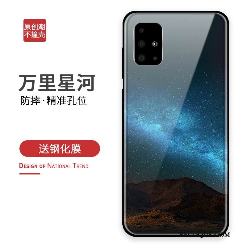 Kuori Samsung Galaxy A71 Suojaus Sininen Puhelimen Kuoret, Kotelo Samsung Galaxy A71 Luova Persoonallisuus Murtumaton