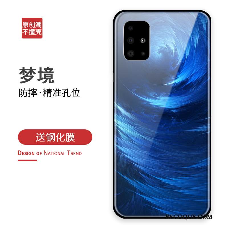 Kuori Samsung Galaxy A71 Suojaus Sininen Puhelimen Kuoret, Kotelo Samsung Galaxy A71 Luova Persoonallisuus Murtumaton