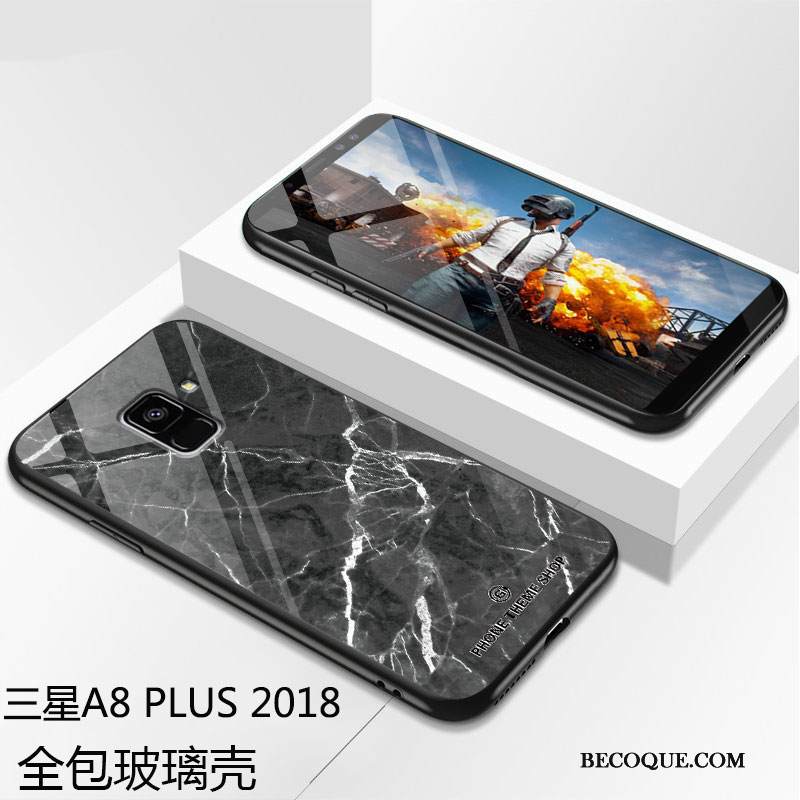 Kuori Samsung Galaxy A8 2018 Laukut Lasi Sininen, Kotelo Samsung Galaxy A8 2018 Suojaus Murtumaton L