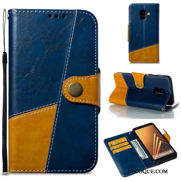 Kuori Samsung Galaxy A8 2018 Laukut Puhelimen Kuoret Punainen, Kotelo Samsung Galaxy A8 2018 Nahka