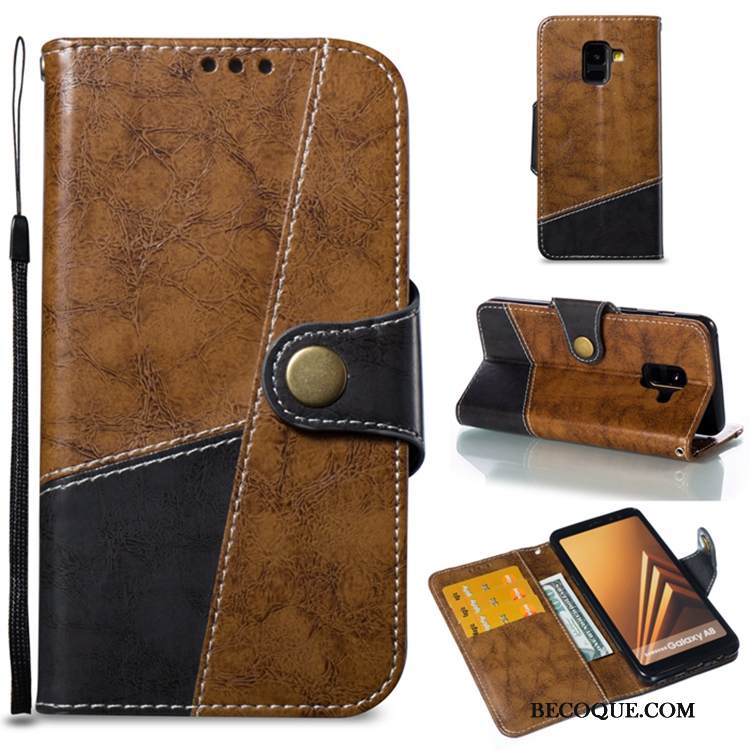 Kuori Samsung Galaxy A8 2018 Laukut Puhelimen Kuoret Punainen, Kotelo Samsung Galaxy A8 2018 Nahka