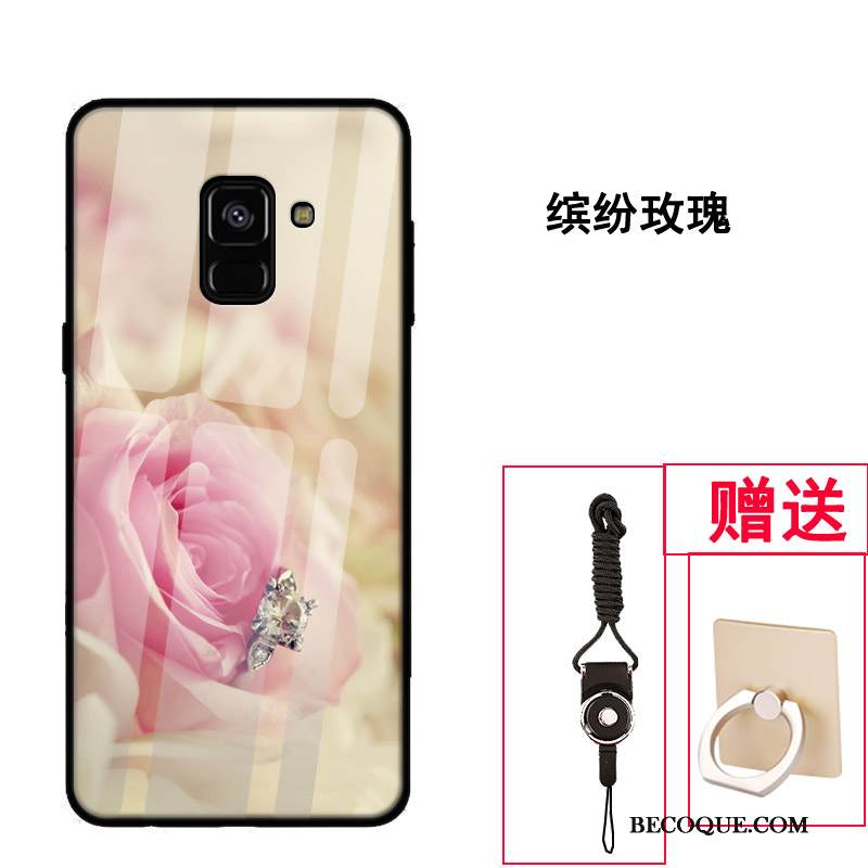 Kuori Samsung Galaxy A8 2018 Laukut Punainen Murtumaton, Kotelo Samsung Galaxy A8 2018 Suojaus Lasi Malli