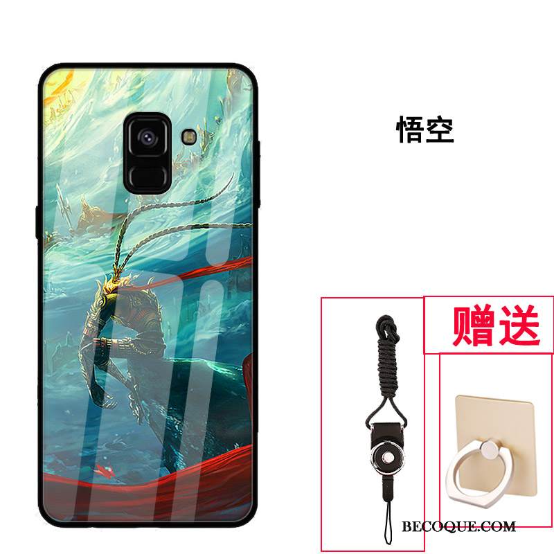 Kuori Samsung Galaxy A8 2018 Laukut Punainen Murtumaton, Kotelo Samsung Galaxy A8 2018 Suojaus Lasi Malli