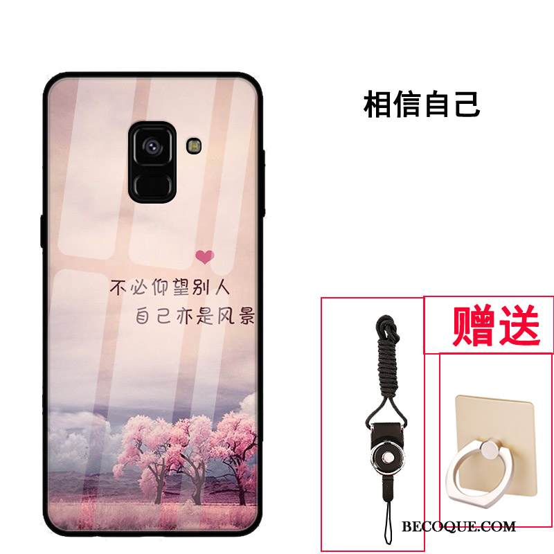 Kuori Samsung Galaxy A8 2018 Laukut Punainen Murtumaton, Kotelo Samsung Galaxy A8 2018 Suojaus Lasi Malli