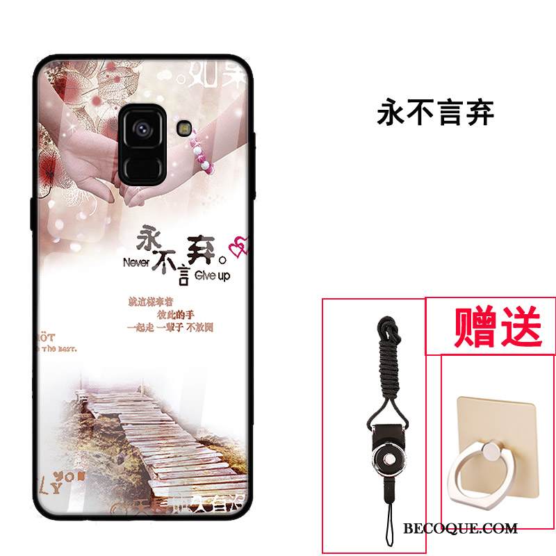 Kuori Samsung Galaxy A8 2018 Laukut Punainen Murtumaton, Kotelo Samsung Galaxy A8 2018 Suojaus Lasi Malli