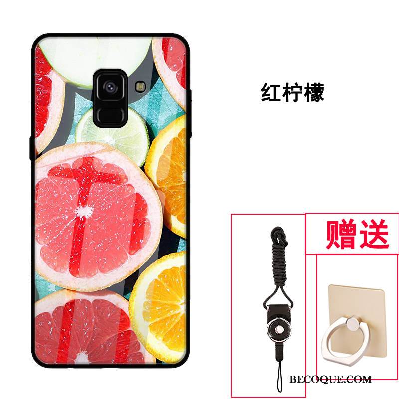 Kuori Samsung Galaxy A8 2018 Laukut Punainen Murtumaton, Kotelo Samsung Galaxy A8 2018 Suojaus Lasi Malli