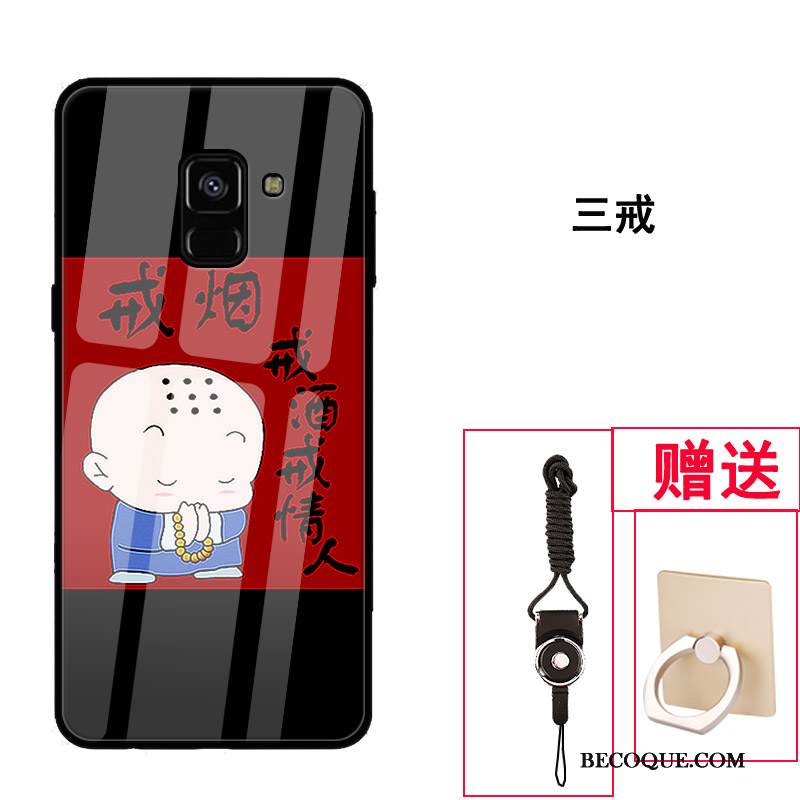 Kuori Samsung Galaxy A8 2018 Laukut Punainen Murtumaton, Kotelo Samsung Galaxy A8 2018 Suojaus Lasi Malli