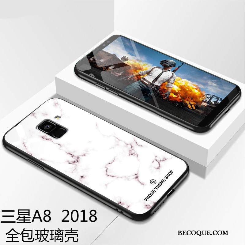 Kuori Samsung Galaxy A8 2018 Laukut Sininen Puhelimen Kuoret, Kotelo Samsung Galaxy A8 2018 Suojaus Murtumaton Lasi