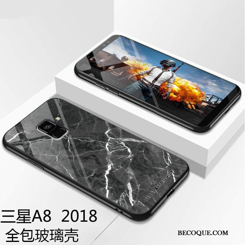 Kuori Samsung Galaxy A8 2018 Laukut Sininen Puhelimen Kuoret, Kotelo Samsung Galaxy A8 2018 Suojaus Murtumaton Lasi