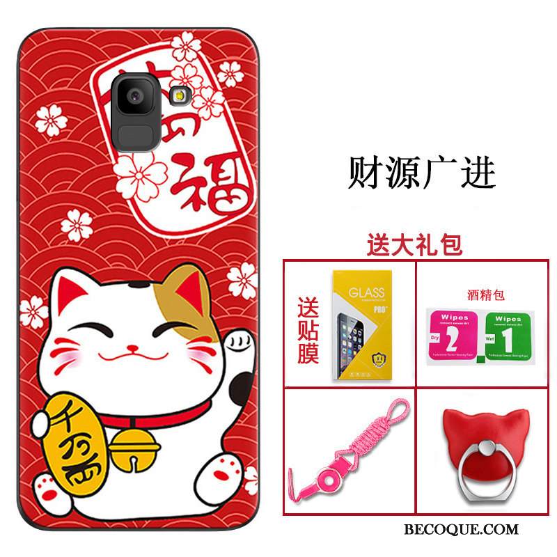 Kuori Samsung Galaxy A8 2018 Laukut Trendi Puhelimen Kuoret, Kotelo Samsung Galaxy A8 2018 Pehmeä Neste Musta