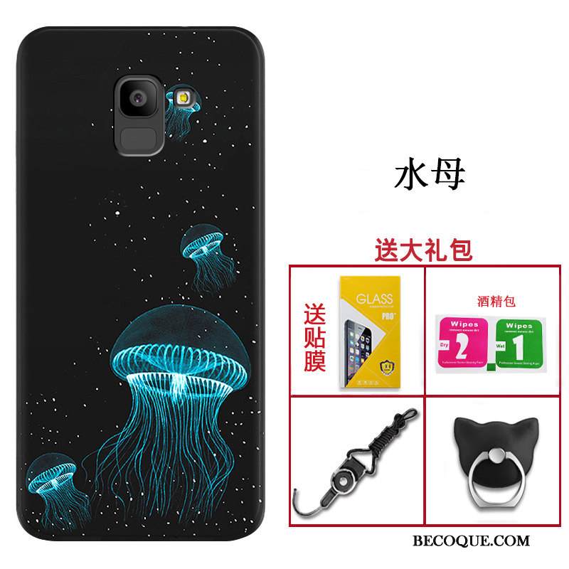 Kuori Samsung Galaxy A8 2018 Laukut Trendi Puhelimen Kuoret, Kotelo Samsung Galaxy A8 2018 Pehmeä Neste Musta