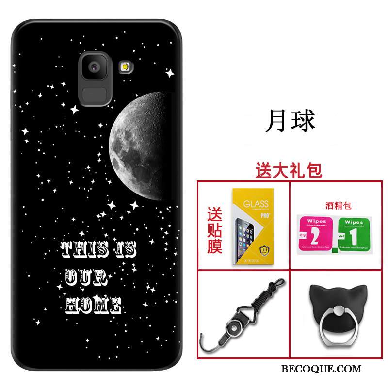 Kuori Samsung Galaxy A8 2018 Laukut Trendi Puhelimen Kuoret, Kotelo Samsung Galaxy A8 2018 Pehmeä Neste Musta