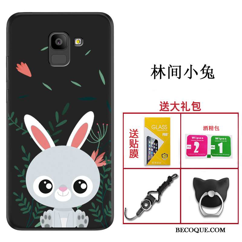 Kuori Samsung Galaxy A8 2018 Laukut Trendi Puhelimen Kuoret, Kotelo Samsung Galaxy A8 2018 Pehmeä Neste Musta