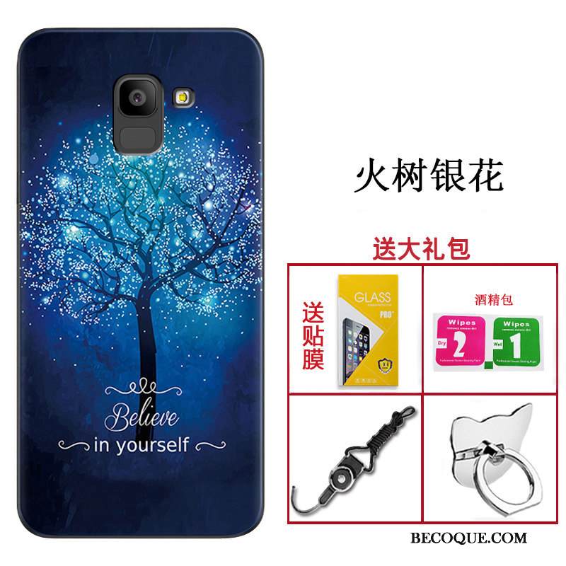 Kuori Samsung Galaxy A8 2018 Laukut Trendi Puhelimen Kuoret, Kotelo Samsung Galaxy A8 2018 Pehmeä Neste Musta