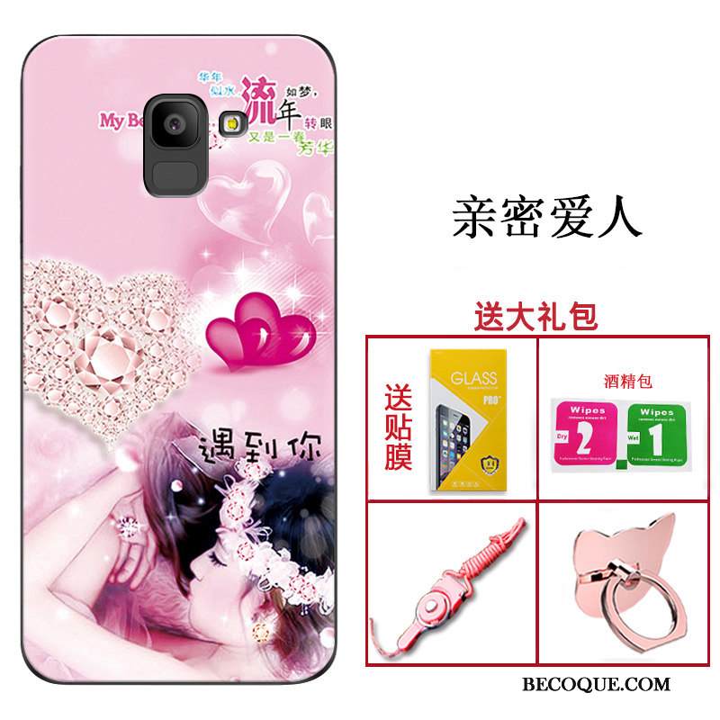 Kuori Samsung Galaxy A8 2018 Laukut Trendi Puhelimen Kuoret, Kotelo Samsung Galaxy A8 2018 Pehmeä Neste Musta