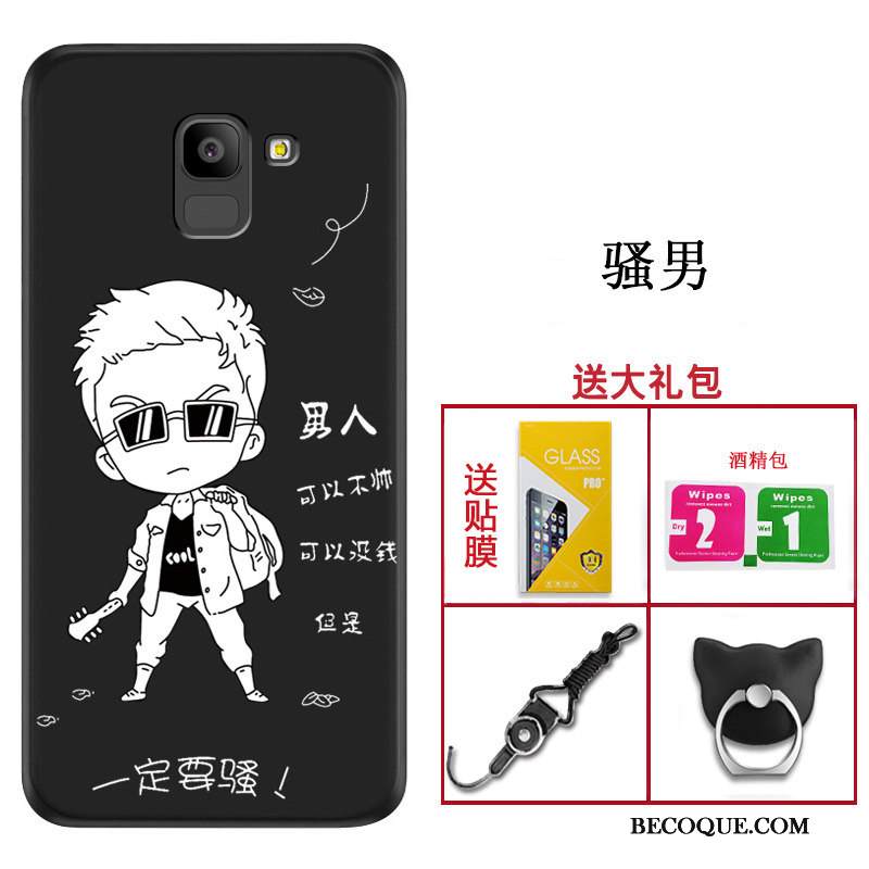 Kuori Samsung Galaxy A8 2018 Laukut Trendi Puhelimen Kuoret, Kotelo Samsung Galaxy A8 2018 Pehmeä Neste Musta