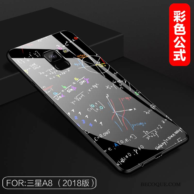 Kuori Samsung Galaxy A8 2018 Monivärinen Lasi Persoonallisuus, Kotelo Samsung Galaxy A8 2018 Laukut Peili Murtumaton