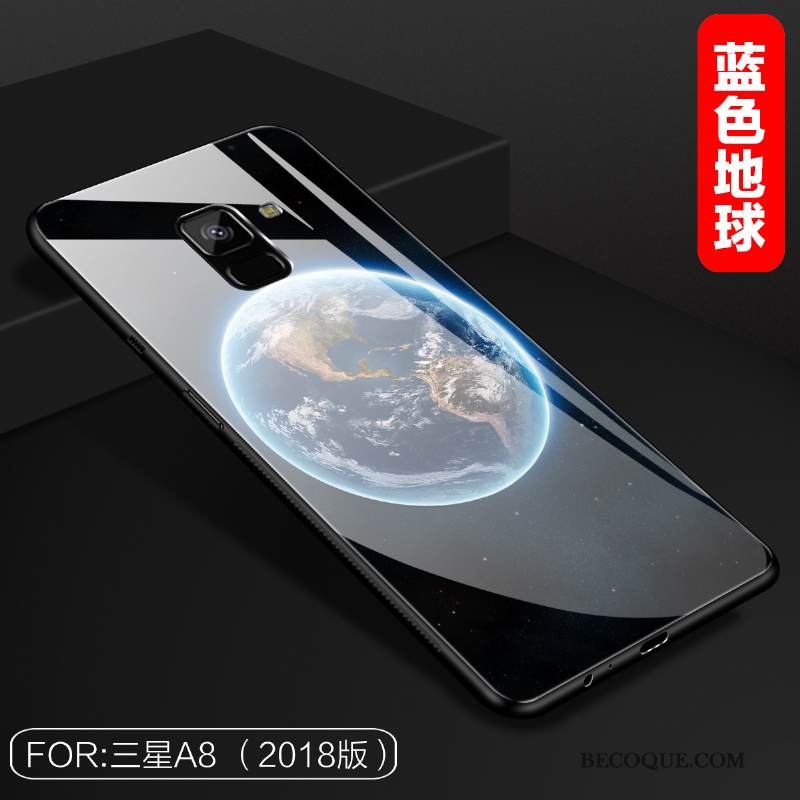Kuori Samsung Galaxy A8 2018 Monivärinen Lasi Persoonallisuus, Kotelo Samsung Galaxy A8 2018 Laukut Peili Murtumaton