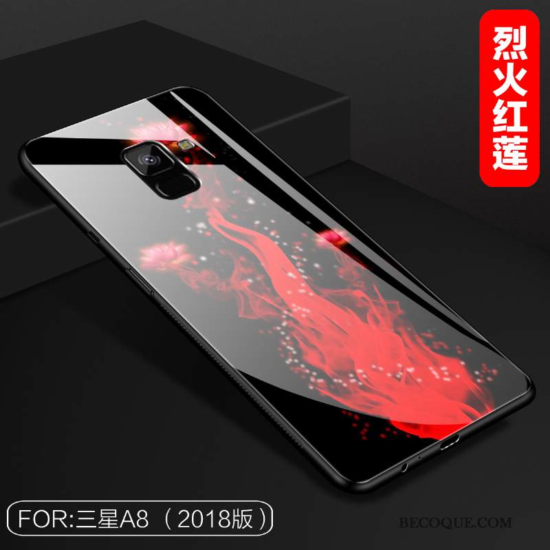 Kuori Samsung Galaxy A8 2018 Monivärinen Lasi Persoonallisuus, Kotelo Samsung Galaxy A8 2018 Laukut Peili Murtumaton
