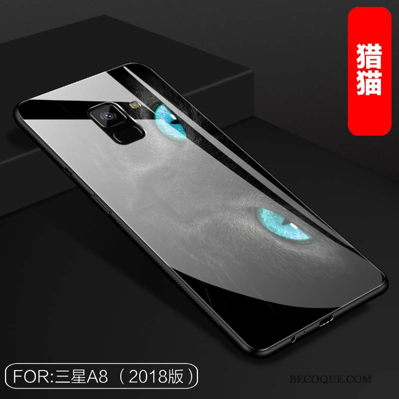 Kuori Samsung Galaxy A8 2018 Monivärinen Lasi Persoonallisuus, Kotelo Samsung Galaxy A8 2018 Laukut Peili Murtumaton